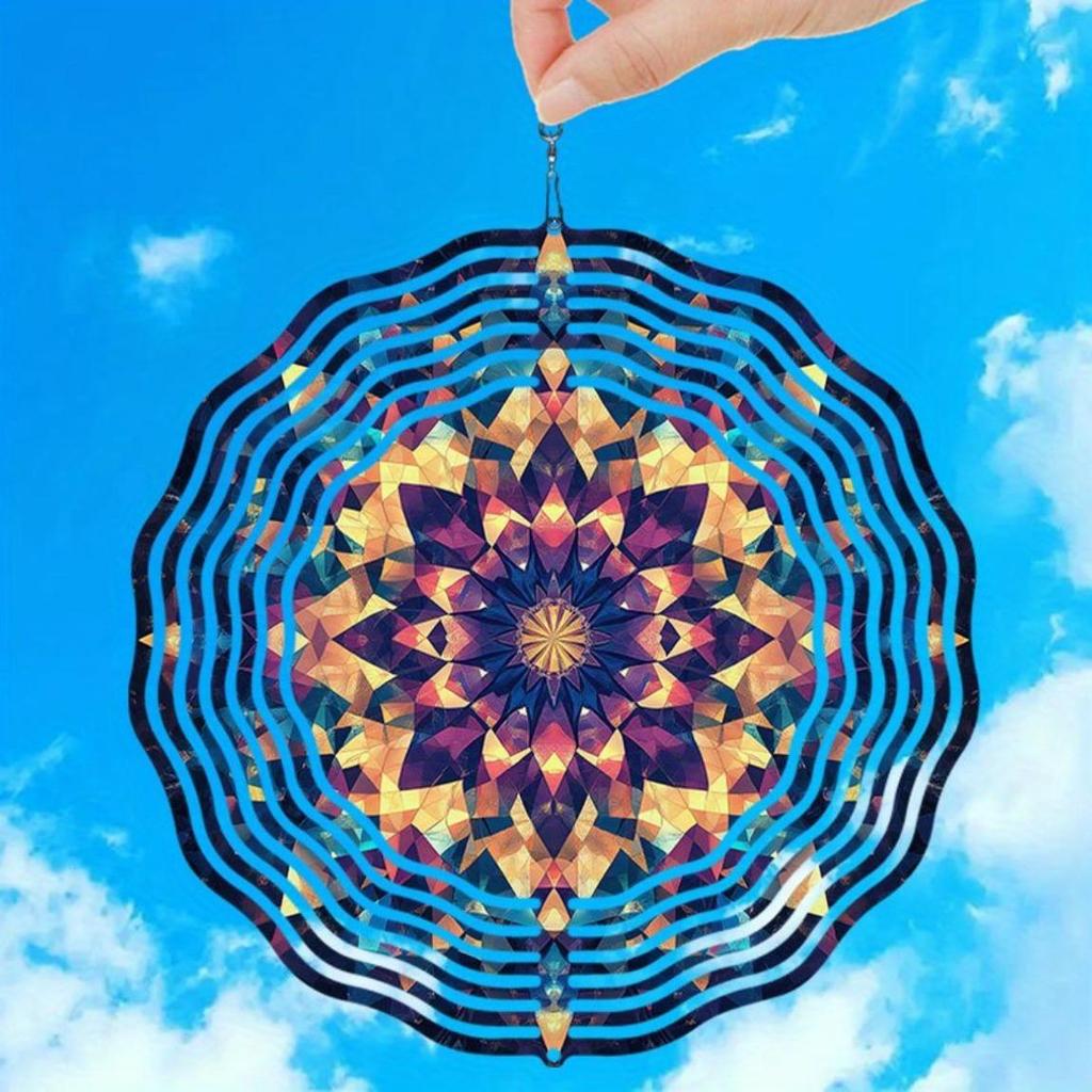 Vibrant Kaleidoscope Wind Chime Outdoor Garden Decor Durable Metal Hanging Art for Yard Party Patio Decoration No Battery Needed 3D Elegant Design