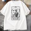 Reader Tarocchi T-shirt Teschio Lettura T-shirt Summer Book Lover Bookish T-shirt Da Donna T-shirt Grafiche