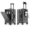 2024 High Carry Front with Front Carry Top with Cup Computer Storage Trolley Suitcase with USB Aluminum Frame Silent Double Travel 2 Nights 3 Day