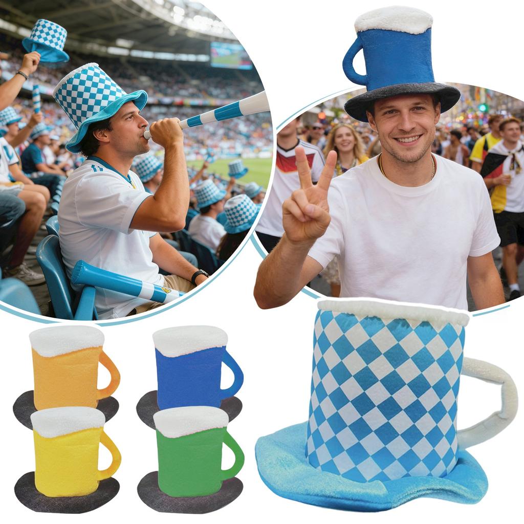Novelty Mug Shape Hat with Foam Top Plush Material Soft Costume Accessory for Theme Parties Events Festivals