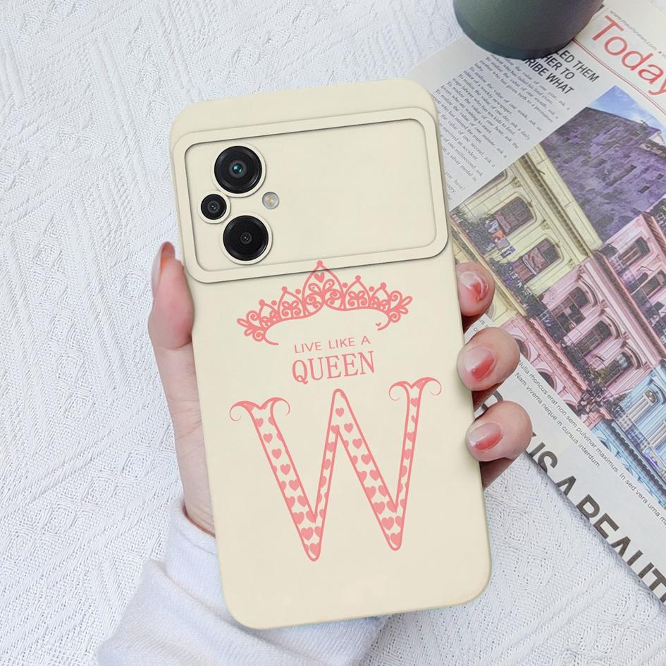 Чехол для Xiaomi Poco C40 C50 C55 F3 F4 F5 Pro M2 M3 Pro Роскошная сумка для телефона с буквами Короны Мягкий силиконовый противоударный матовый квадратный чехол для бампера Xiaomi