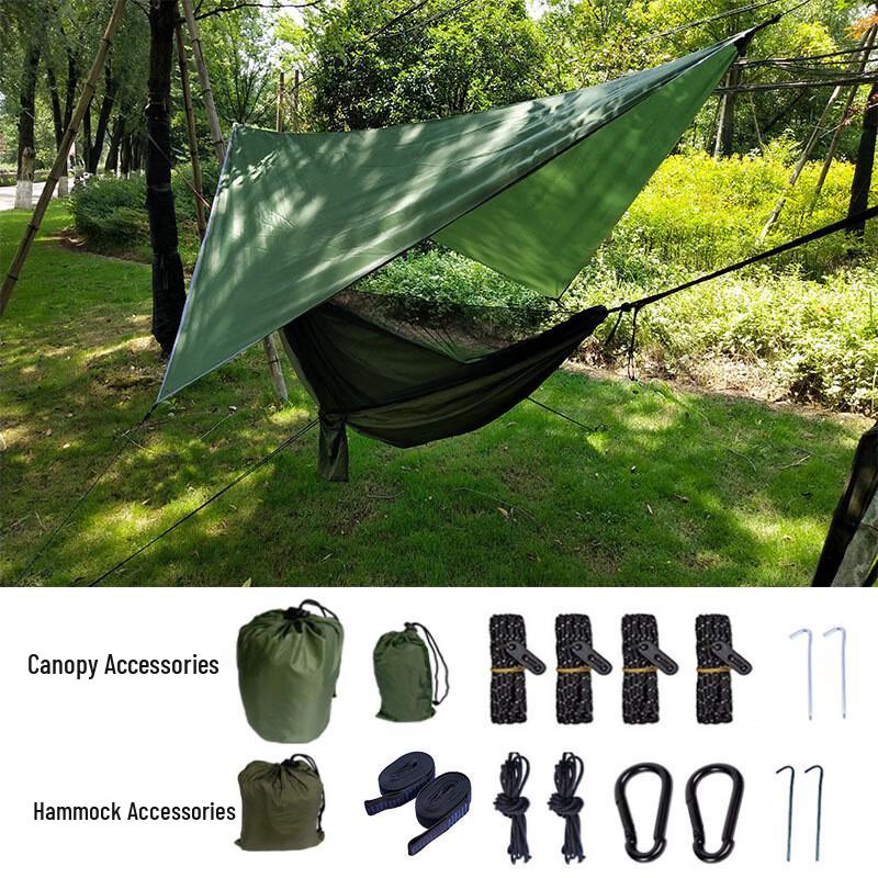 Outdoor Hammock with Mosquito Net and Rain Tarp