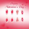 Sweet Heart Star Glossy Medium Almond Fake Nails 24Pcs Valentine's Day Blush Ombre Women's Press On Nails