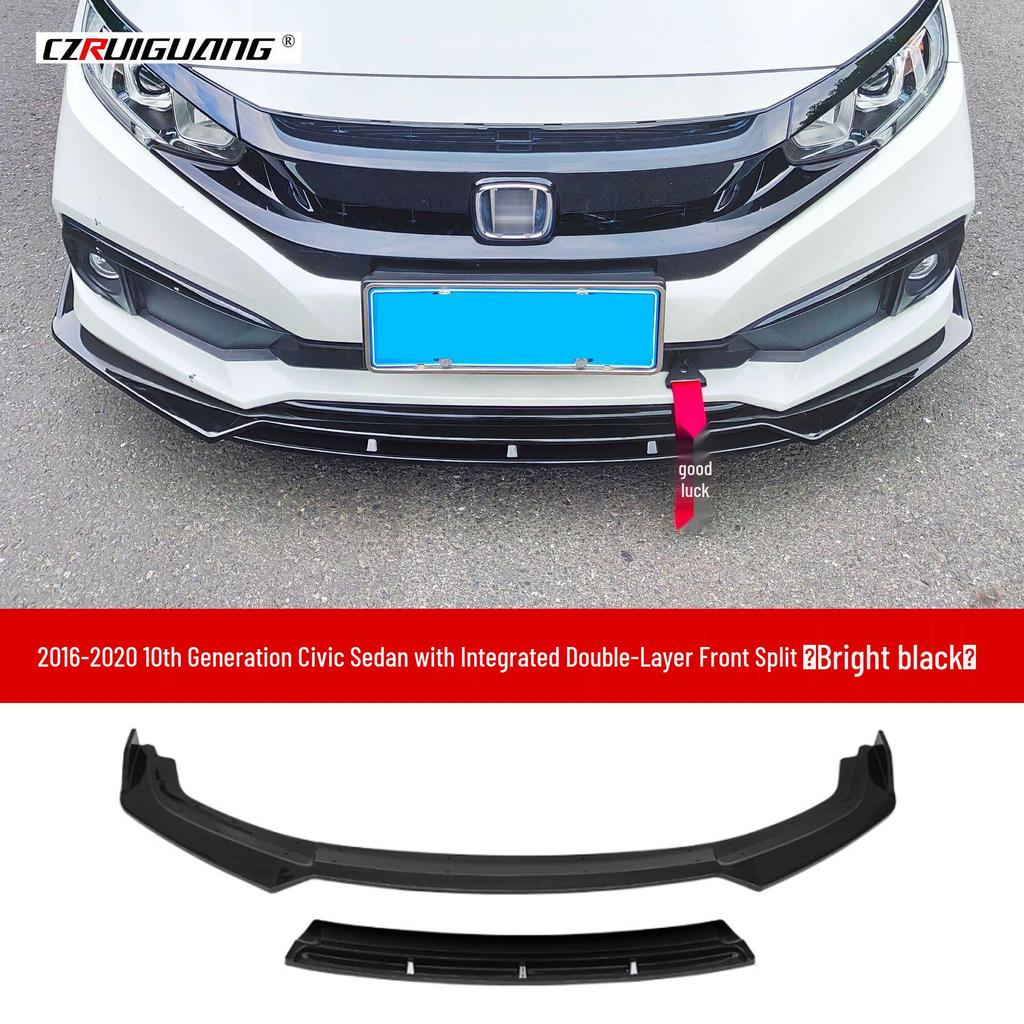 Комплект переднего сплиттера, заднего спойлера и боковых юбок для Honda Civic 16-20 поколений