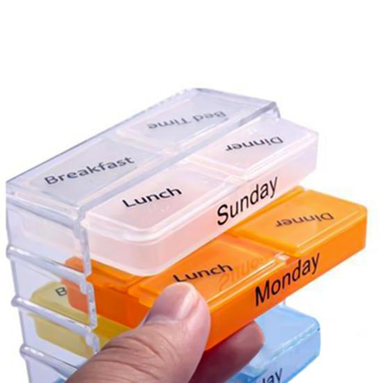 28 Grids Pill Container 7-Day Colorful Durable Detachable Pill Container