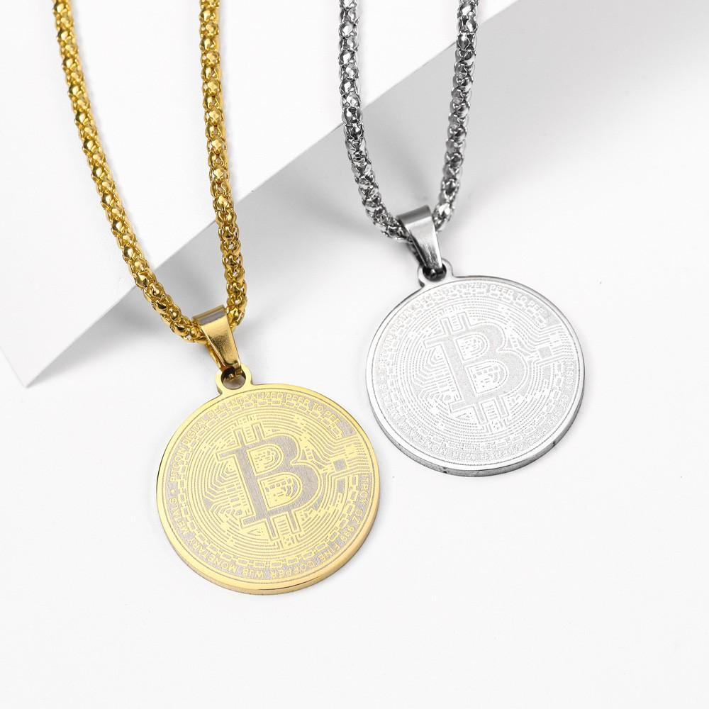 Fashionable New Bitcoin Pendant Necklace Round Bitcoin Pendant Necklace