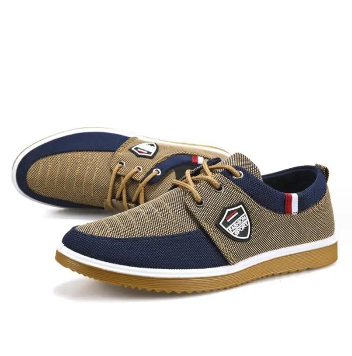 Новые мужские парусиновые туфли, легкие спортивные туфли, повседневная сетчатая дышащая вулканизированная обувь, классическая модная рабочая обувь на шнуровке