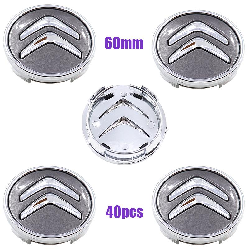 40pcs 3D 60mm Citroen logo Car emblem Wheel Center Hub Cap auto Rim refit dust-proof badge covers sticker styling accessories anp123