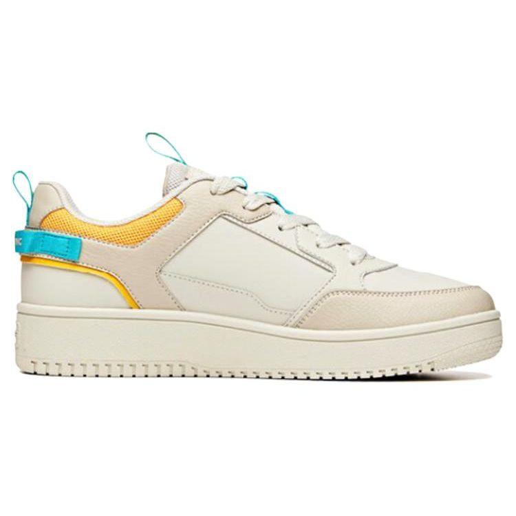 Anta Синтетическая кожа нескользящие водонепроницаемые низкие кроссовки мужские кроссовки белые серые 912228066-1