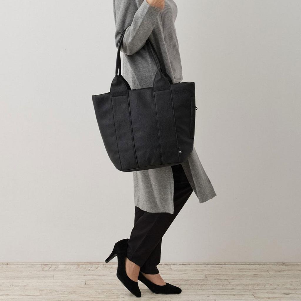 1323 A4 Отдельно стоящая горизонтальная сумка-тоут из искусственной кожи SN MEDIUM gentry [Rootote] (01 черный)