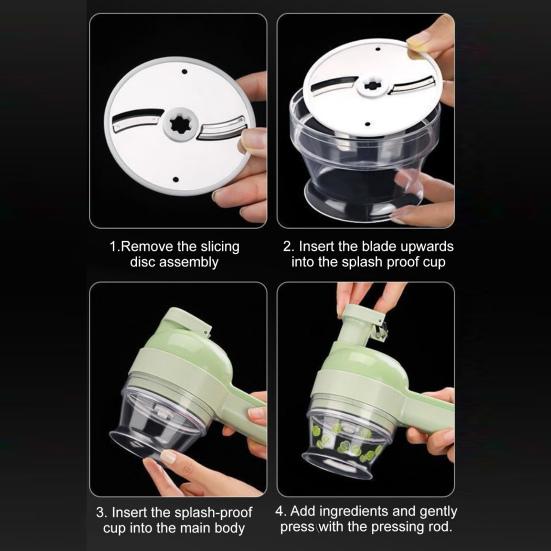 Электрическая чеснокодавилка Ручная овощерезка Перезаряжаемый измельчитель продуктов Мясорубка Многофункциональный кухонный комбайн