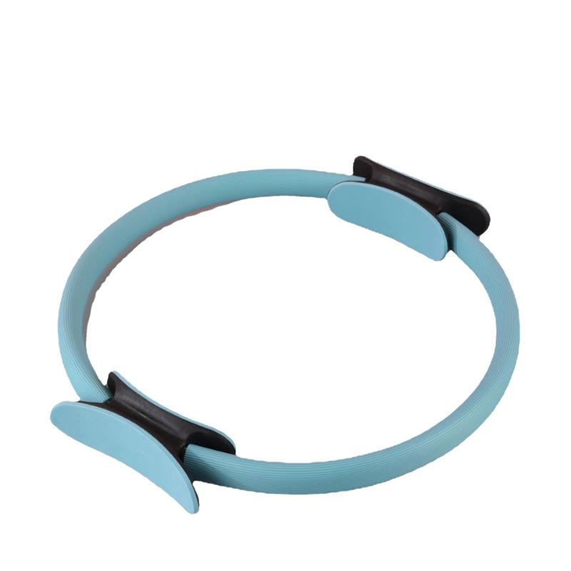 Pilates ring yoga fitness thigh beauty magic ring Crescent handle thin waist ring multi function leg clamp Light blue