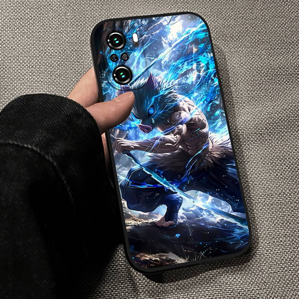 Крутой чехол для телефона H-demon Slayer Kimetsu No YaibaS для тонкого черного Xiaomi 11 12 Redmi Note 11 5G 8T 9A 9 10T Note 8 9 12S Ultra Sh