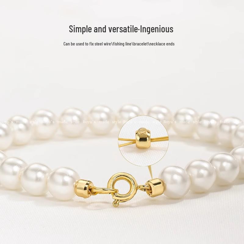 Застежка-зажим с позиционированием из 14-каратного золота для DIY жемчужного ожерелья - Защищающая цветная наконечник для бусин