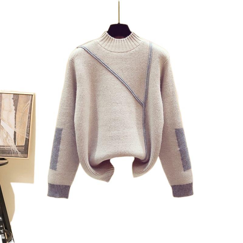 Women's 2024 Three-Piece Set: Thick Vest, Semi-High Neck Sweater, Carrot Harem Pants for Spring, Autumn, and Winter.