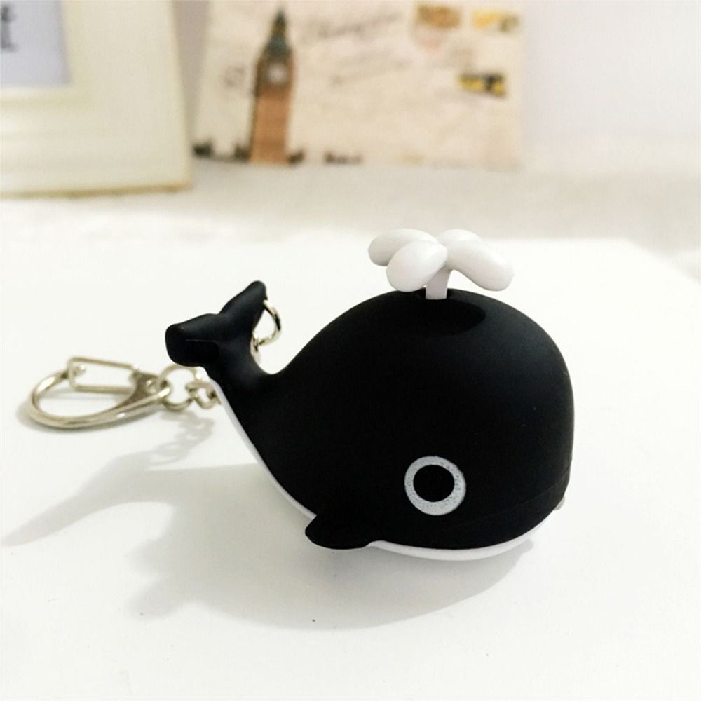 Sounds Light Sea Whale Keychain with Sound Animal LED Keychain LED Whale Keyring Bag Pendant