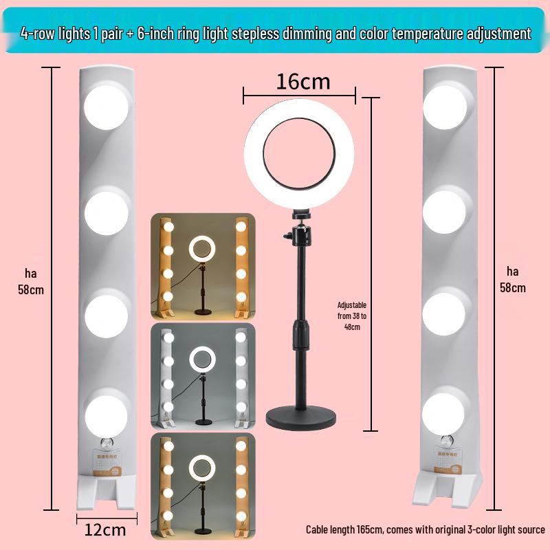 Live Streaming LED Beauty Light with Phone Stand (Desktop)