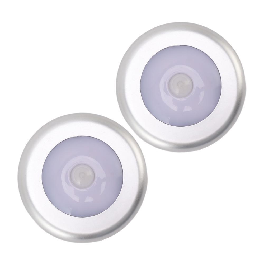 2 Pack Battery Powered LED Induction Lamp Small Sensing Lamp Eye Protection Night Light Closet