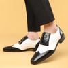 Luxury Designer Male Pointed White Black Mix Patchwork Brogues Oxford Shoes Men's Formal Wedding Dress Homecoming Zapatos Hombre
