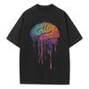 Cotton Graphic T Shirts Colorful Brain Illustration Printed Unisex Tops Heavyweight Drop Shoulder Oversized T Shirt