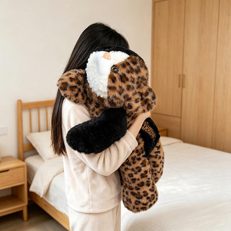 Calico Cat Plush Toy Multi Size 40 60 80cm Leopard Spotted Body Prone Pose Soft Bed Display Home Decor Gift Keepsake