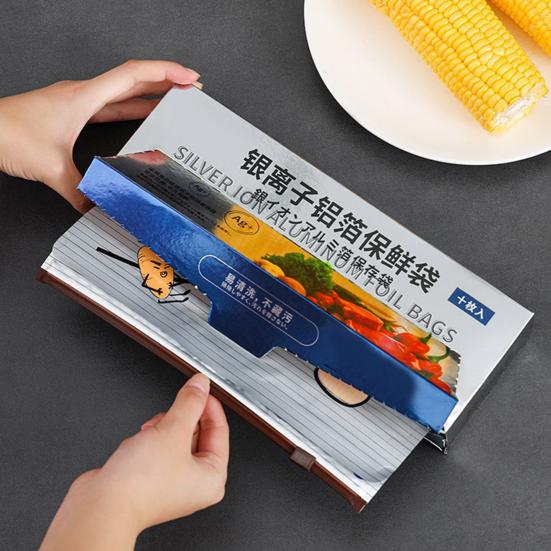 Yousheng 10Pcs Aluminum Foil Sealable Bags Resealable Stand Up Freezer Bags Reusable Vacuum Zipper Pouches with Label for Vegetable Fruit Meat