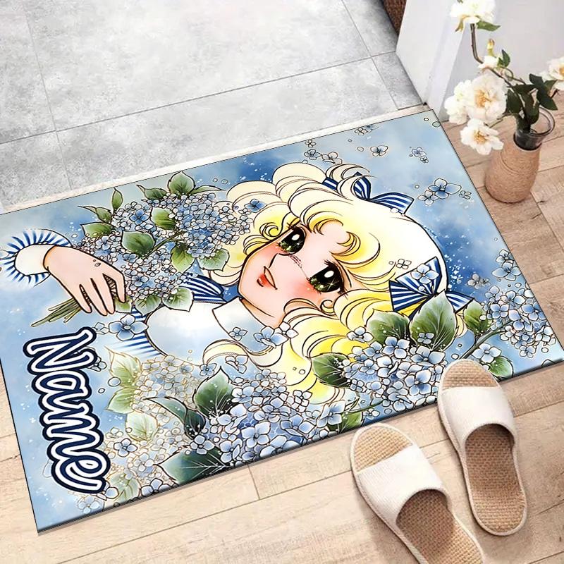 Custom Candy Candy Mat Personalized Name, Polyester Washable Indoor Entryway Rug, Gift for Christmas, Easter, Thanksgiving Day