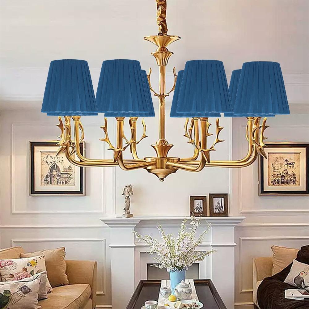 6PCS Clip On Design Cloth Lampshade Lightweight Wall Lamp Shade  Chandelier Replacement