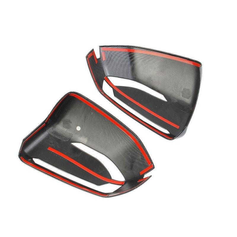 For Hyundai Palisade - Rearview Side Mirror Cover Wing Cap Exterior Door Rear View Case Trim Carbon Fiber Look Silver