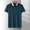 Новая мужская модная рубашка поло с лацканами - летняя, с коротким рукавом, однотонная, дышащая, повседневная деловая одежда