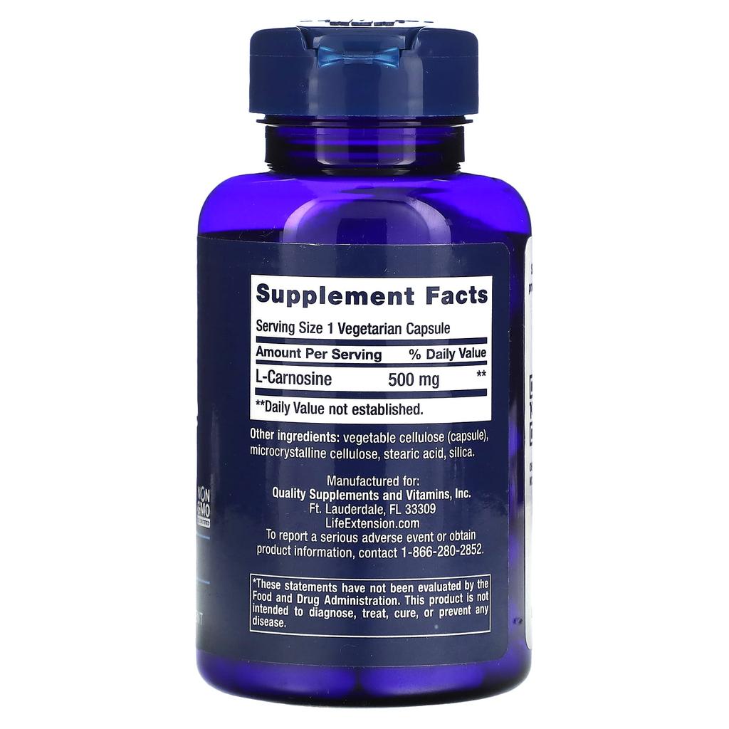 Carnosine, 500Mg, 60 Veggie Caps