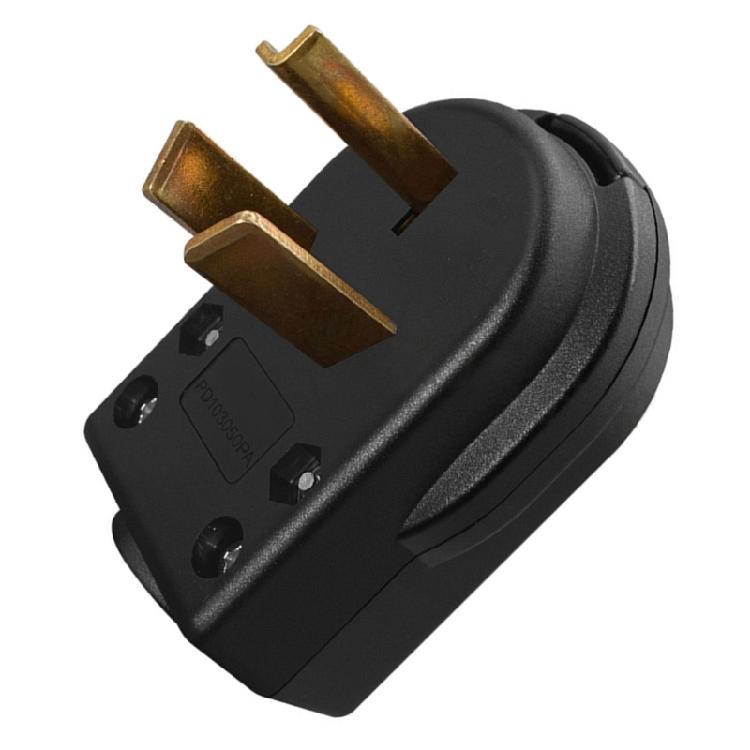 Промышленная вилка NEMA 10 30P с заземлением, конструкция из PA66, PD1030PA, для мощной проводки, силовая вилка
