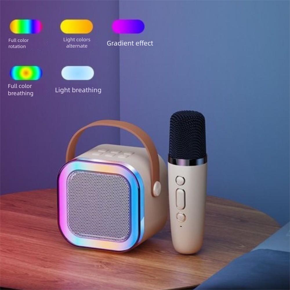 K12 Portable Bluetooth Speaker with 1/2 Wireless Microphones Karaoke Microphone  Kids
