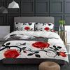 Красный и черный цветок розы белый комплект постельного белья 3 шт пододеяльник наволочка для детей взрослых пододеяльник двуспальная кровать комплект домашнего текстиля