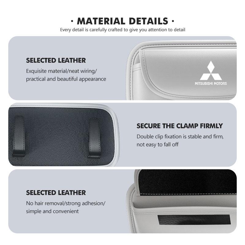 Car Sun Visor Glasses Case Leather Storage Box Accessories For Mitsubishi Lancer ASX Pajero Mirage Attrage Xpander Outlander SL8