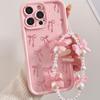 Стильный чехол-цепочка с бантом для моделей iPhone: 13 Pro, 15, 15 Pro Max, 16, 17