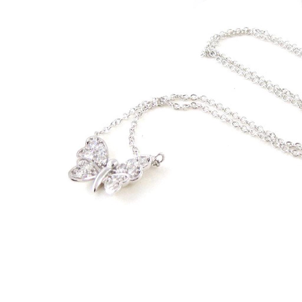 Les Trésors De Lily [I9890] - Серебряное колье "Бабочка" серебро белое (родиевое покрытие) - 10х12 мм