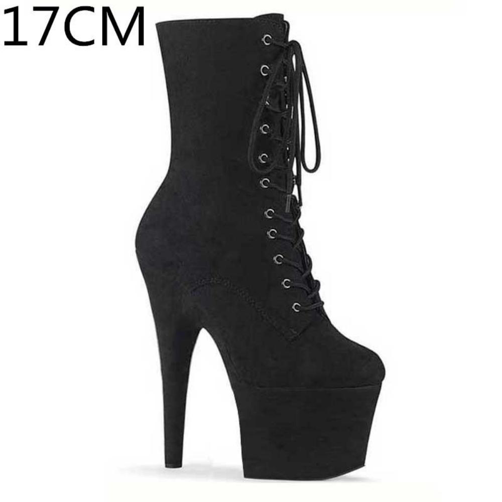 Сексуальные супервысокие сапоги 20 см, с круглым носком, на высоком каблуке для танцев на пилоне, модель ночного клуба, подиумная обувь на платформе, обувь для вечеринок, замшевая обувь для косплея