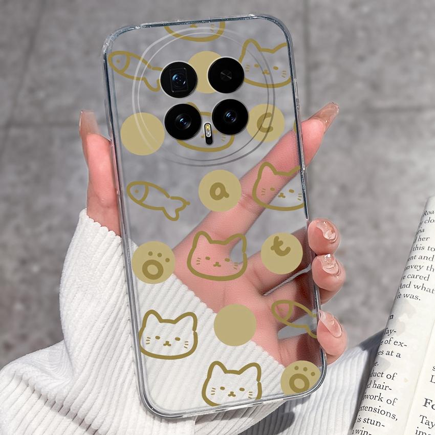 Для Huawei Honor Magic8 7 6 5 Pro Nova 12 Ultra 12i Чехол для телефона Красивый цветочный узор Прозрачный силиконовый Полностью защитный чехол Для корпуса Huawei