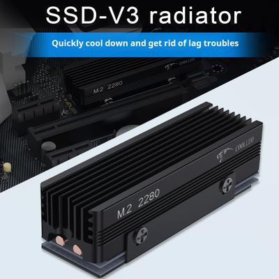 Радиатор M.2 2280 SSD с 2 тепловыми трубками, термосиликоновая прокладка, решетка из алюминиевого сплава, твердотельный накопитель NVMe, радиатор жесткого диска, аксессуары для ПК