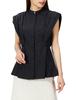 FRAY I.D. Women's Tucked Shoulder Peplum Shirt, FWFB222066, Black, Size 0