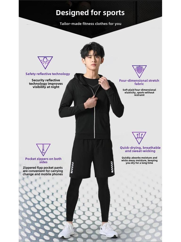Men's Winter Thermal Quick-Dry Running Suit - Velvet Lined, High Elastic Fitness Tights