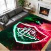Anti‑Slip Crystal Velvet Floor Rug, Fluminense Design Carpet for Indoor Living Bedroom Home Decoration