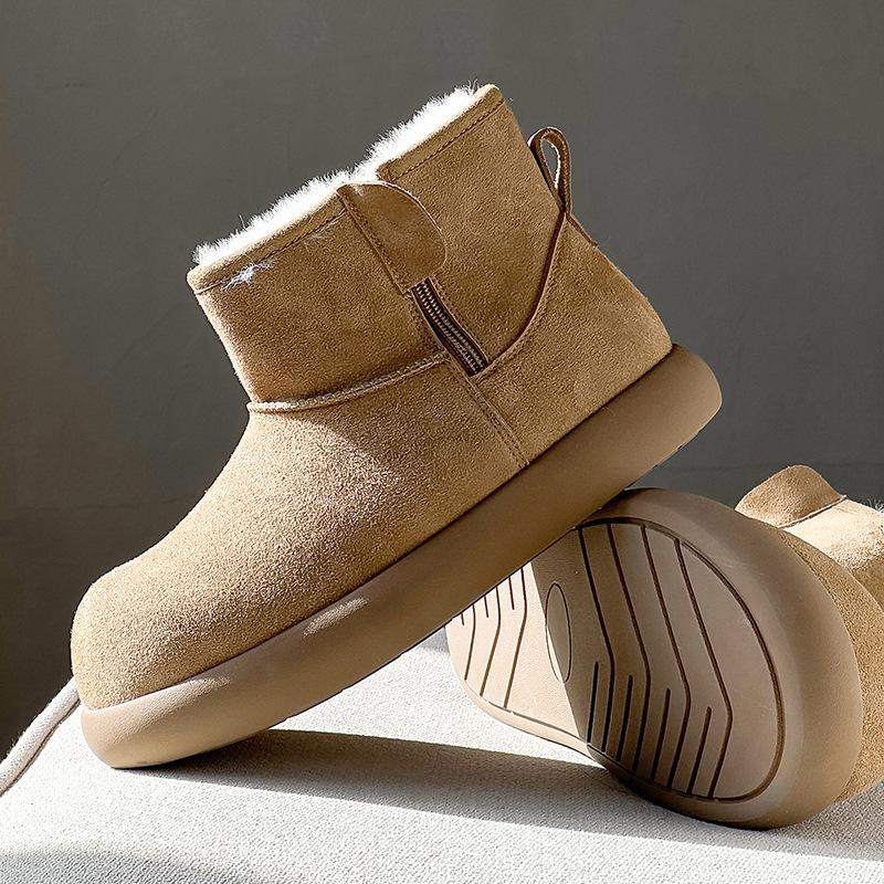 Birkenstock маленькие короткие ботинки сноубутсы новые зимние бархатные утолщенные на толстой подошве нескользящие теплые короткие ботинки