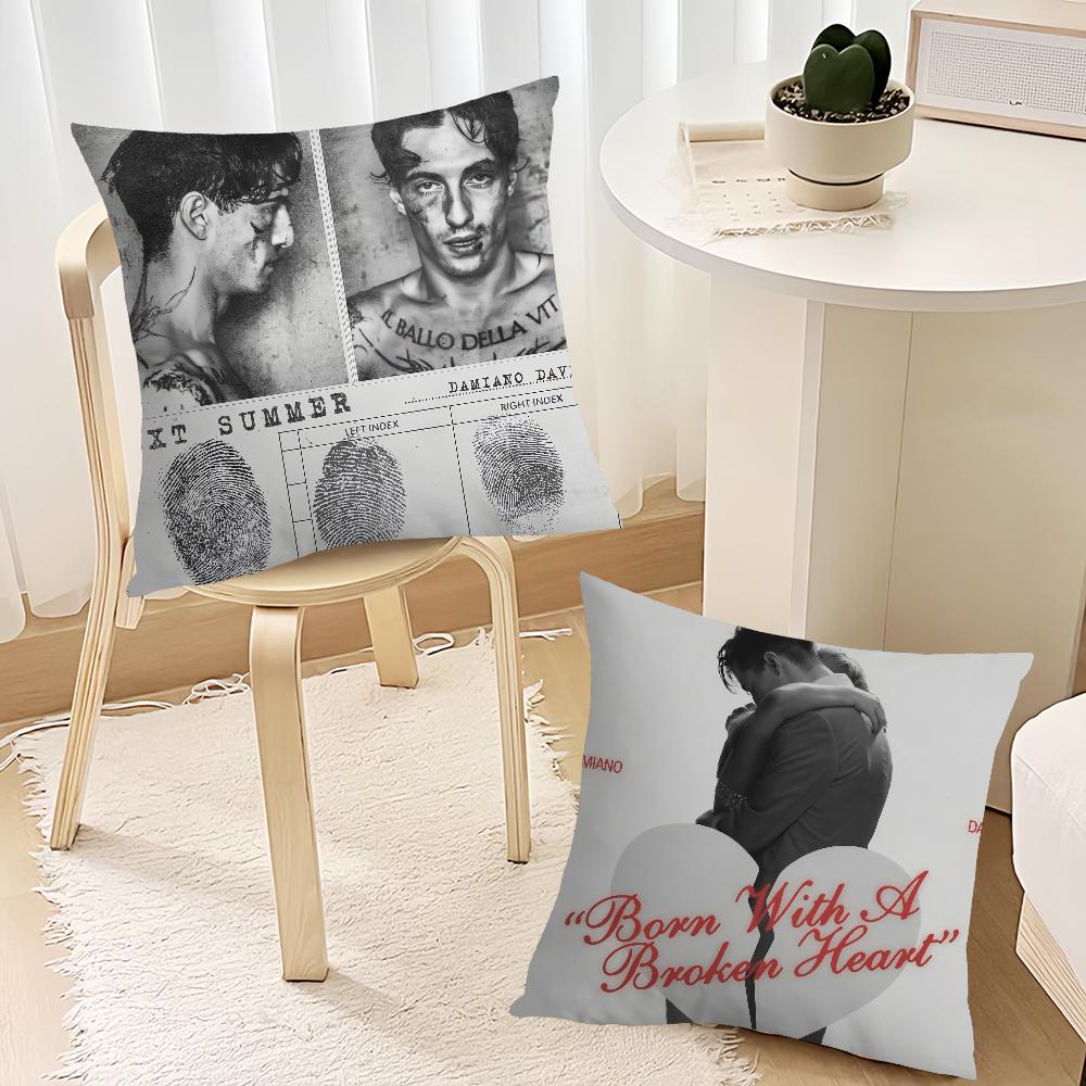 Певец Д-Дамиано Давид рожден с разбитым сердцем Изголовье для гостиной Спальня Офис Подушка Подушка Диван Подушка для сна Наволочка