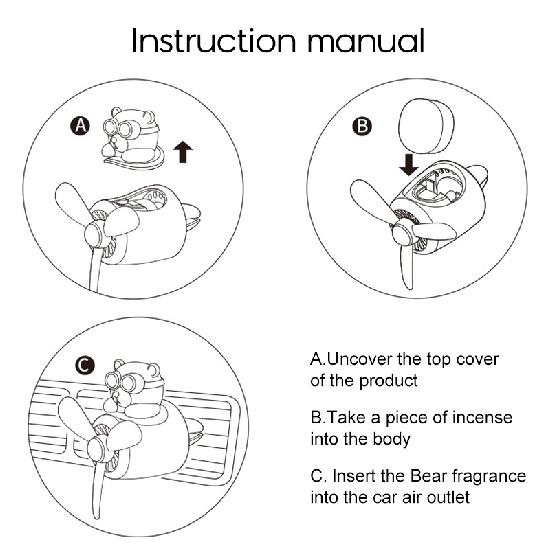 Car Air Freshener Smell In The Styling Vent Perfume Diffuser Bear Pilot Rotating Propeller Fragrance Air Fresheners Clip