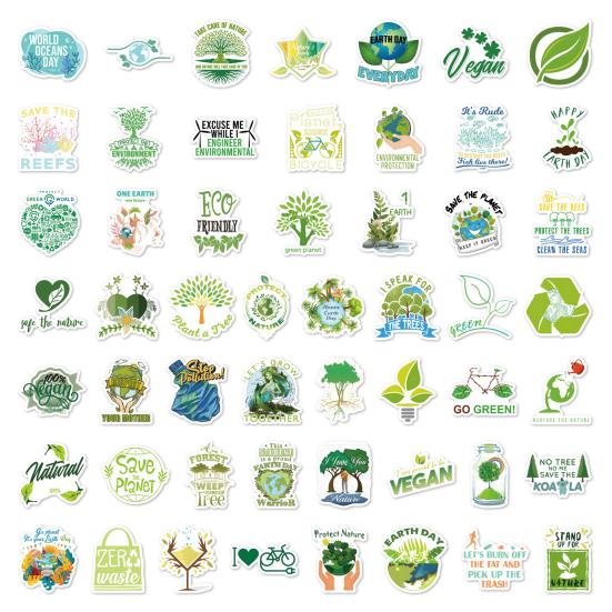 106 шт./компл., наклейка на книгу, водонепроницаемая чашка с узорами, декоративная зеленая экологическая тема, самоклеящаяся наклейка в стиле граффити, поставка