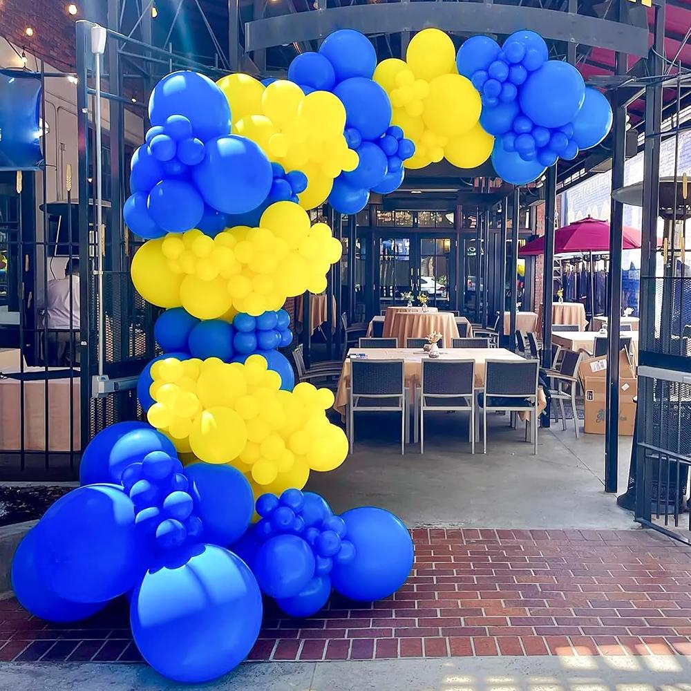 Royal Blue Balloons Garland Kit Yellow Balloon Arch Baby Shower Gender Reveal Wedding Anniversary Kids Birthday Party Decoration