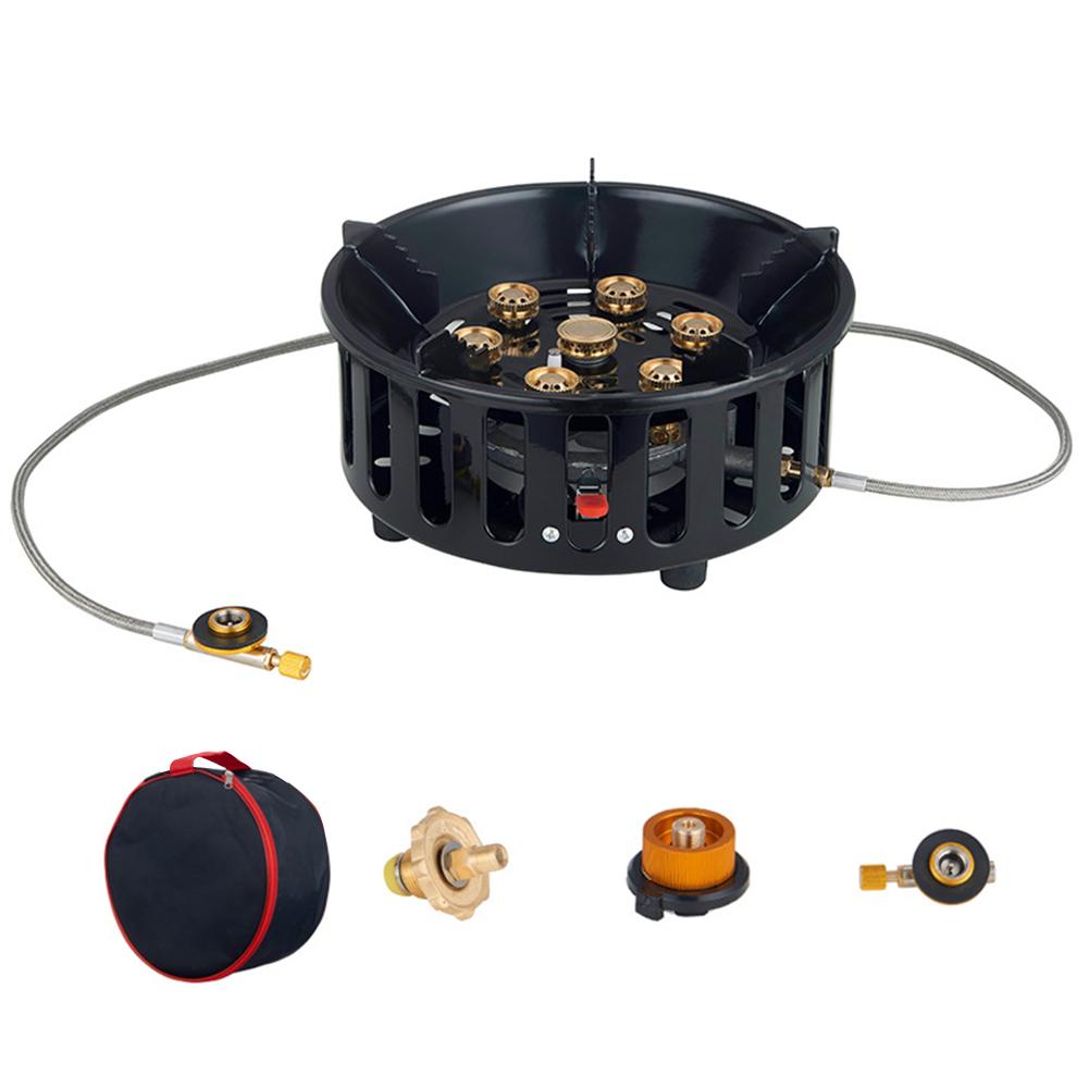 21000W Electronic Ignition Gas Stove with Adapter Portable Outdoor Furnace High Power Furnace for Outdoor Camping Tourist