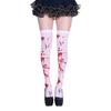 1 Pair Halloween Stockings Blood Stained Stretchy Women Fine Workmanship Bloody Over-knee Socks Party Costume